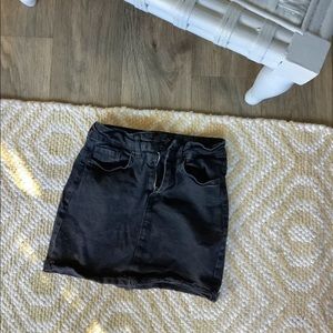 black denim mini skirt